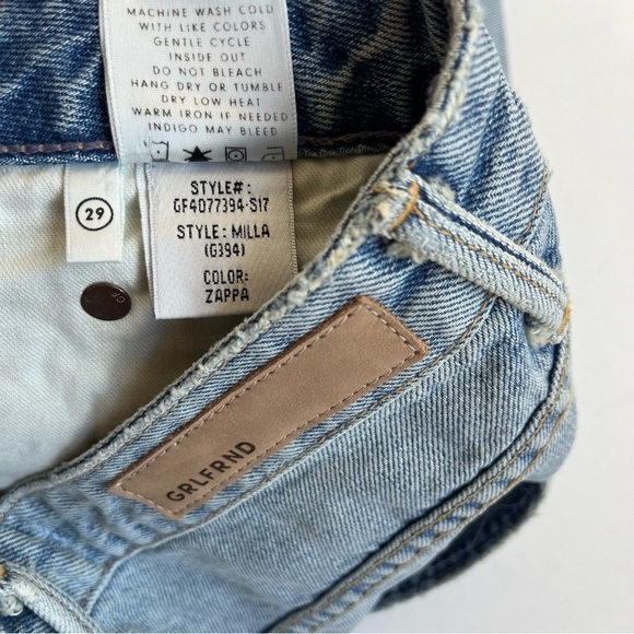 GRLFRND x REVOLVE Milla Zappa Light Wash Denim Mini Skirt with Raw Hem - Picture 8 of 8